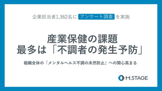 【1,362名に調査】産業保健の課題、約半数が「不調者の発生予防」と回答