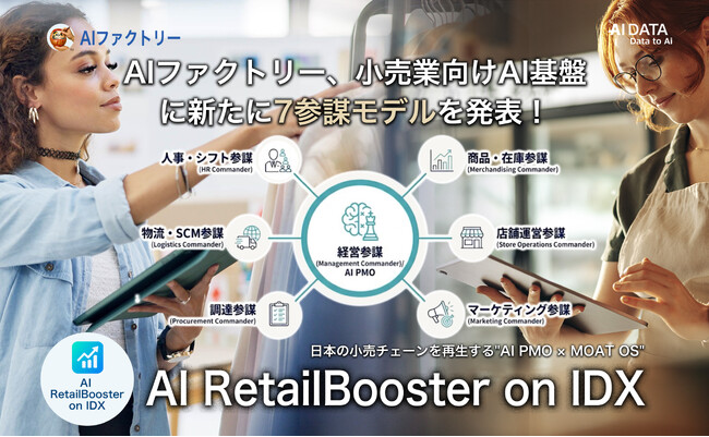 日本の小売チェーンを再生する‟AI PMO × MOAT OS” 小売業向けAI基盤「AI RetailBooster on IDX」に新たに７参謀モデルを発表！