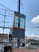 サッシ組込み済み壁パネルの施工状況(NEO SMART PANEL)