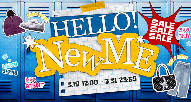MBTI別コーデ提案も楽しめる新学期セール「HELLO! New Me」を3月19日より60%（シックスティーパーセント）にて開催決定！