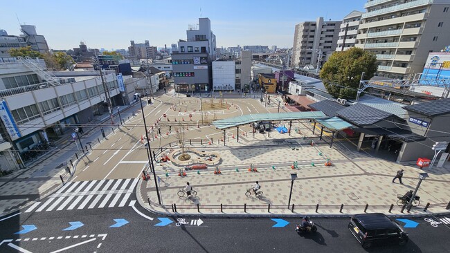服部天神駅前広場が完成　地域の新たな顔に