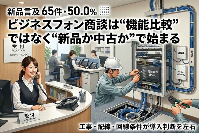 【実態調査】新品言及は65件・50.0%、ビジネスフォンの相談は機能比較より先に始まっていた