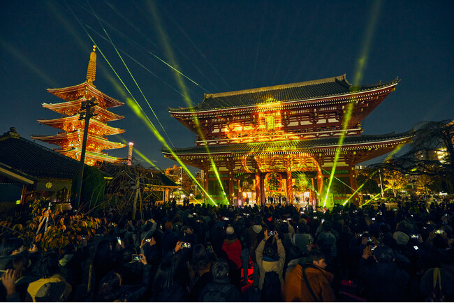 一旗プロデュース「ASAKUSA CULTURE & LIGHTS 2025」が東京都、東京観光財団の「プロジェクションマッピング東京賞」優秀賞を受賞。浅草寺史上初のプロジェクションマッピング。