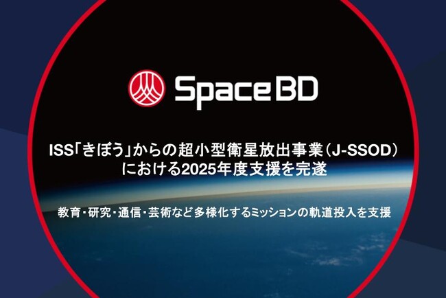 Space BD、ISS「きぼう」からの超小型衛星放出事業（J-SSOD）における2025年度支援を完遂