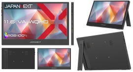 JAPANNEXTが11.6インチ VAパネル 約450gの薄型軽量を実現したWQHDモバイルモニターをECサイト限定 18,480円で3月26日(木)に発売