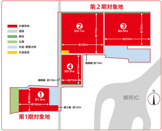 御所ＩＣ工業団地第1期企業募集開始！