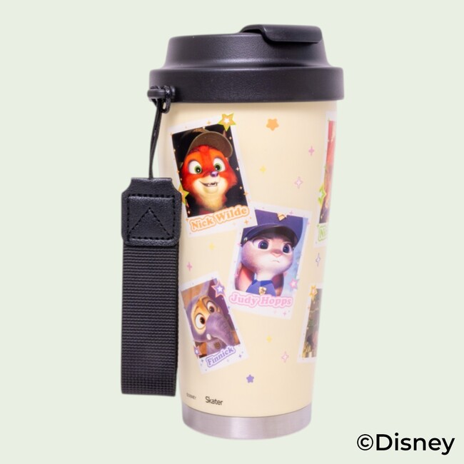 【ディズニー ズートピア】思い出のシーンを持ち歩く！便利なストラップ付きイージータンブラーがスケーターから登場
