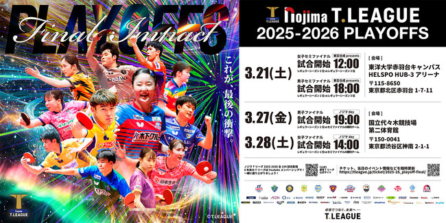 ノジマTリーグ2025-2026シーズン プレーオフ 女子ファイナル　3月28日(土) 開催　日本生命レッドエルフ vs 木下アビエル神奈川　試合結果