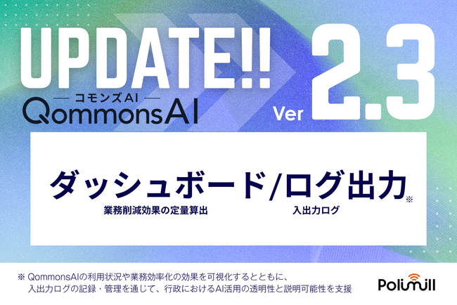 QommonsAI、業務削減効果の定量可視化・入出力ログ管理・スーパー管理者権限を搭載 ― 「導入して終わり」にしない。生成AIの効果を