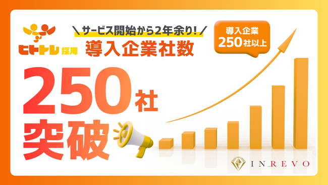 サービス開始2年余りで導入企業250社突破! 「ヒトトレ採用」が採用支援の導入先を拡大