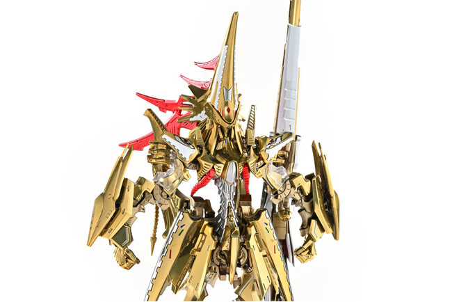 『ファイブスター物語』の主役ロボット「帝騎マグナパレス ザ・ナイト・オブ・ゴールド」が、プラスチックモデルキットで登場。