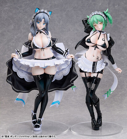 『シノビマスター 閃乱カグラ NEW LINK』より、「雪泉」「日影」がボンデージメイド衣装で立体化。