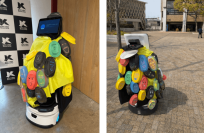 自動運転の配膳ロボットにディスプレイを搭載してイベント告知　掲示板に代わる大学キャンパスでの情報発信方法を検証