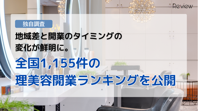 【独自調査】地域差と開業のタイミングの変化が鮮明に。全国1,155件の理美容開業ランキングを公開