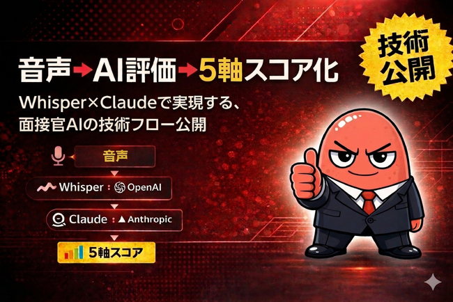 Whisper × Claude APIで面接官AIを構築。音声からエンジニア特化5軸採点を実現する技術フローを公開