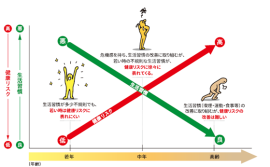 年代に応じた健康リスクの変化 年代に応じた健康リスクの変化