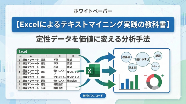 【Excelによるテキストマイニング実践の教科書】定性データを価値に変える分析手法を無料公開