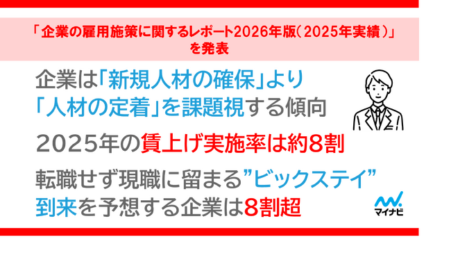 マイナビ、「企業の雇用施策に関するレポート2026年版（2025年実績）」を発表