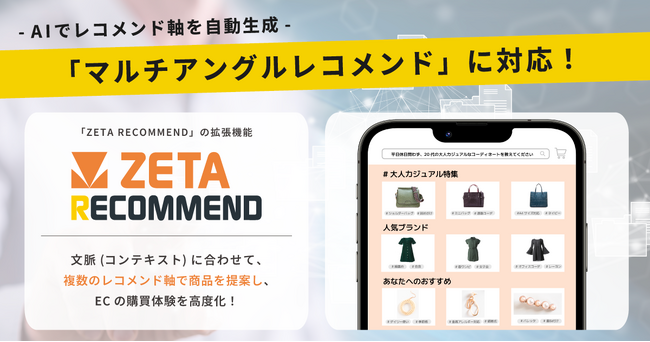 AIレコメンドエンジン「ZETA RECOMMEND」が、マルチアングルレコメンド表示に対応