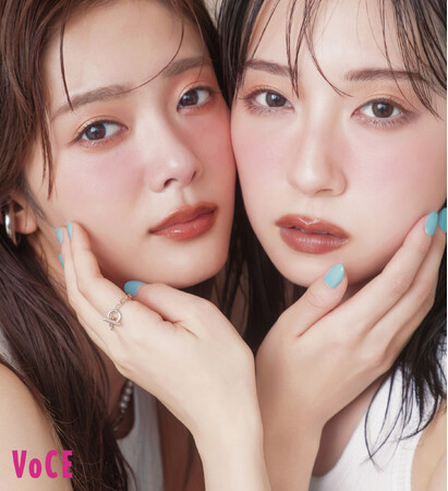 VOCEレギュラーモデルの櫻坂46の田村保乃さん、日向坂46の金村美玖さんが、VOCE初共演で「ほのみく」コンビ爆誕！　胸キュンな夏顔を披露