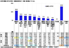 仕事・職場に対する不満(現在働いている人) 仕事・職場に対する不満(現在働いている人)