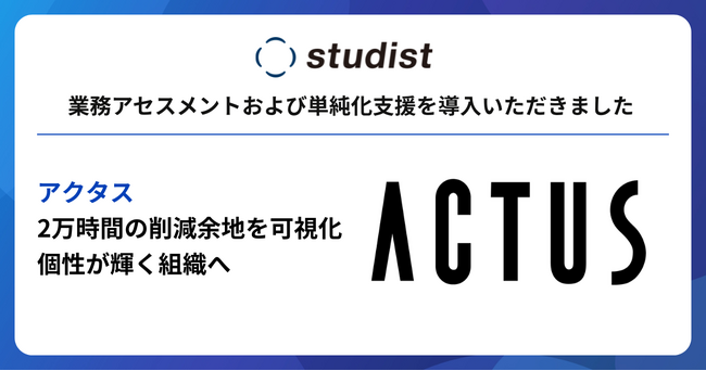 アクタスが業務アセスメントおよび単純化支援を活用し、2年間で約1万時間の業務削減余地を可視化