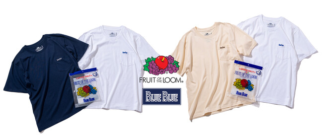 【FRUIT OF THE LOOM × BLUE BLUE】コラボレーション2パックＴシャツをリニューアル。4月17日（金）より発売