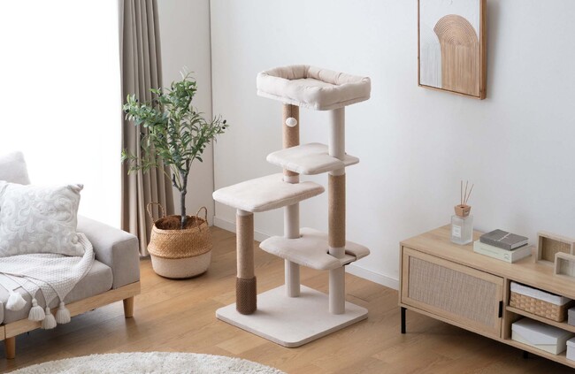 猫も人も快適に過ごせるキャットタワーが4機種登場！インテリア性と清潔性を両立した新しいキャットタワー
