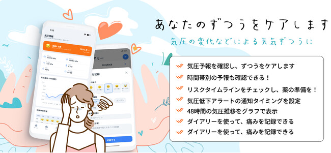 頭痛予報・花粉予報アプリ「ずつけあ」を完全無料で新規リリース - もると株式会社