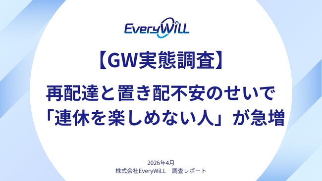 【GW・宅配荷物の受取り実態調査】再配達と置き配の不安のせいで「連休を楽しめない人」が急増