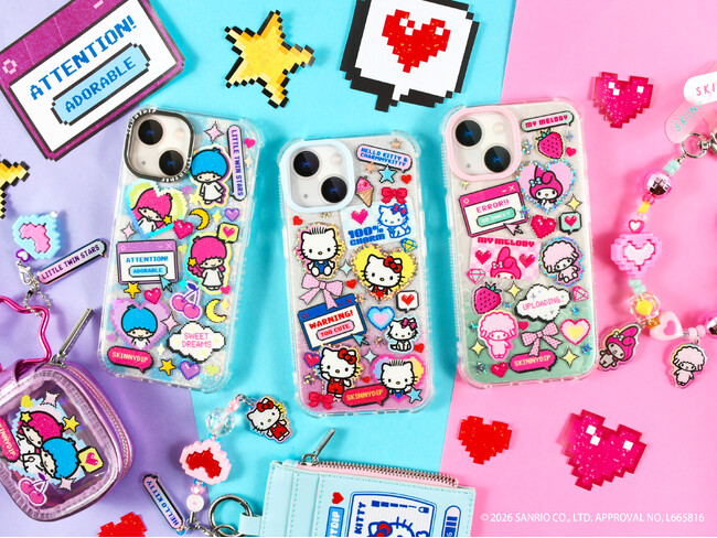 【PLAZA先行販売】SKINNYDIP LONDON × サンリオキャラクターズ第4弾コラボ！ゲーム世界をイメージしたピクセルアートデザインのモバイルアクセサリーが４月26日（日）より販売開始！
