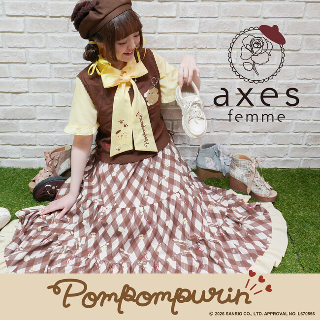 【axes femme】×【ポムポムプリン】2026年に30周年を迎えた【ポムポムプリン】のスペシャルコラボレーションアイテムが登場！