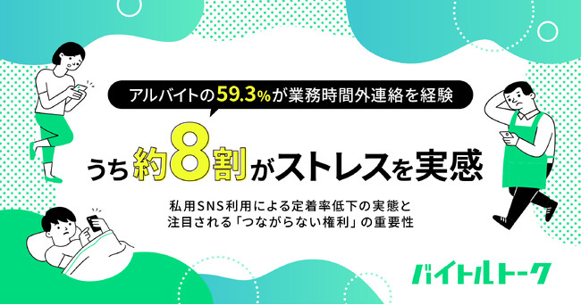 アルバイトの59.3%が業務時間外連絡を経験、うち約8割がストレスを実感