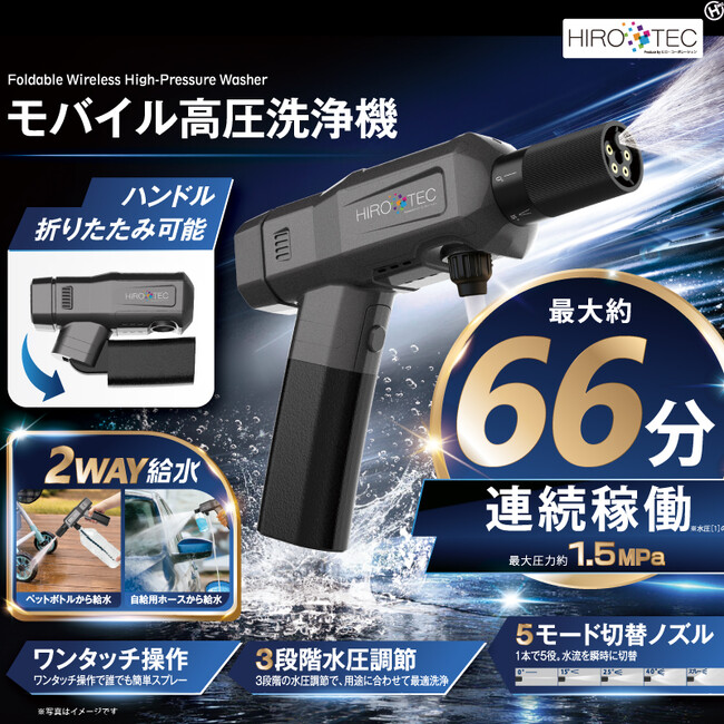 掃除・洗車に大活躍!!モバイル高圧洗浄機 HDL-4349