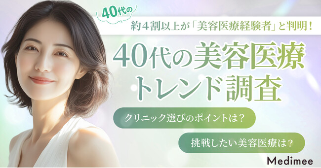 【40代の美容医療トレンド調査】美肌治療ニーズが拡大。選び方・情報源・費用感の実態が明らかに