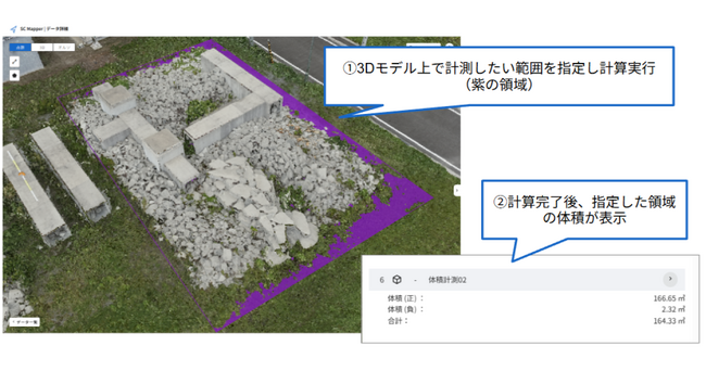 センシンロボティクス、3D点群・3Dモデル生成を自動化する『SENSYN CORE Mapper』に体積測量機能を追加　- データ取得から解析まで一気通貫の自動化を実現 -