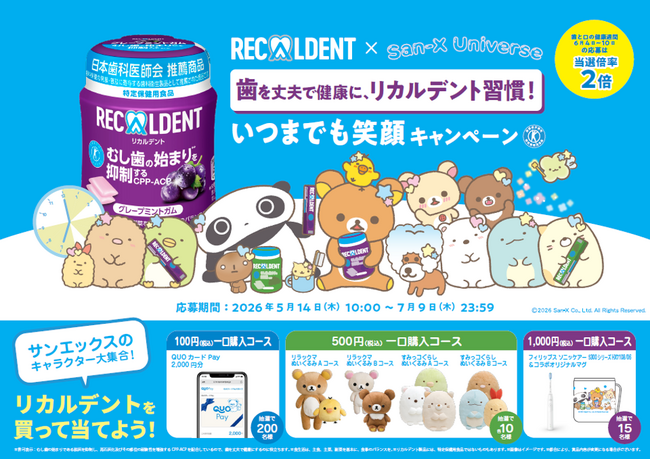 『リカルデント』と『サンエックスユニバース』の夢のコラボレーションが実現！「歯を丈夫で健康に、リカルデント習慣！いつまでも笑顔キャンペーン」開催