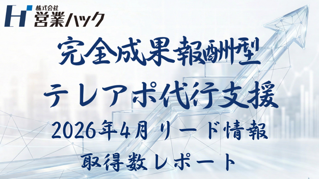 【成果報酬型テレアポ代行サービス実績報告】「アポ100」の営業ハックは2026年4月に791件のリード情報取得を実現したことをお知らせします。
