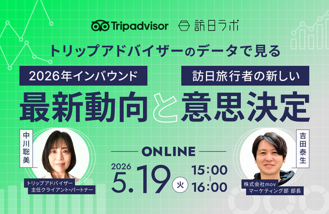 【5/19開催】トリップアドバイザーの最新データで読み解く2026年インバウンド動向と旅行者の意思決定プロセス