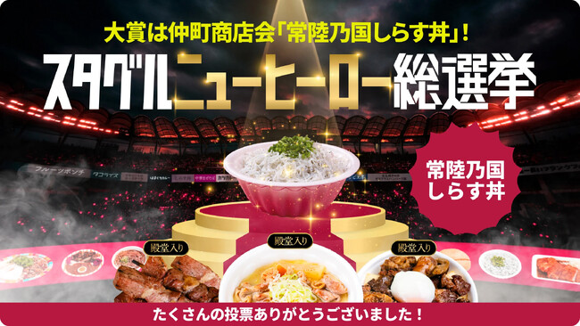 鹿島アントラーズ「スタグルニューヒーロー総選挙」王者が決定。絶対王者「もつ煮・ハム焼・ハラミメシ」不動のBIG3不在を制したのは？