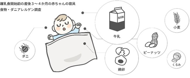 離乳食前の乳児が寝ている場所のアレルゲン調査 ― 寝具にはダニだけでなく、ナッツ・卵・牛乳・小麦などのアレルゲンが存在 ―