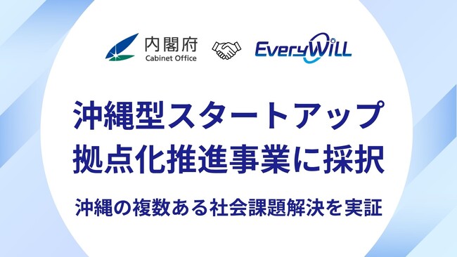(株)Every WiLLが内閣府「沖縄型スタートアップ拠点化推進事業」に採択、沖縄の複数ある社会課題解決を実証