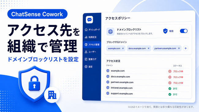 ChatSense Cowork、管理者向けのアクセス管理機能を搭載予定