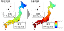 現在気候と将来気候における気温・湿度の違い 現在気候と将来気候における気温・湿度の違い