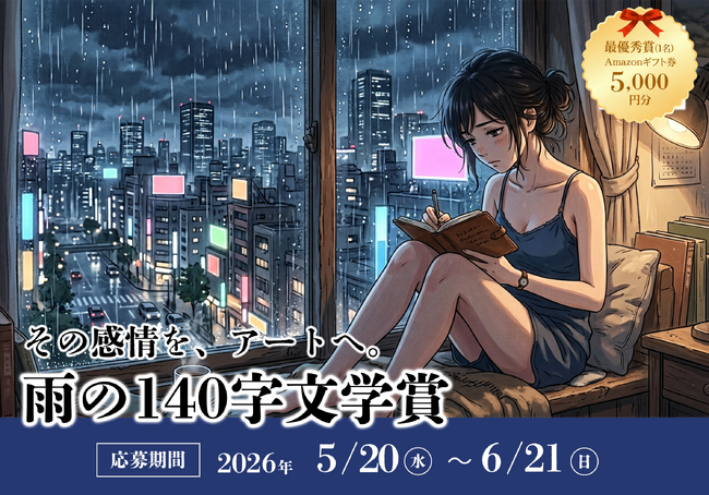 「雨」をテーマにした140字作文のコンテスト『雨の140字文学賞』を開催!【株式会社コンビーズ】