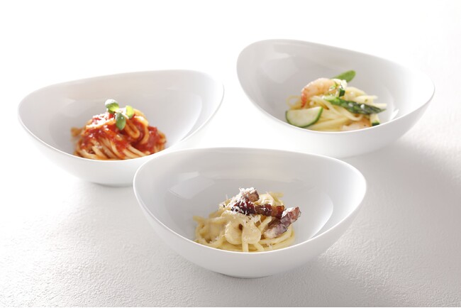 名物カルボナーラも!3種のパスタを一度に味わう贅沢ランチ誕生。