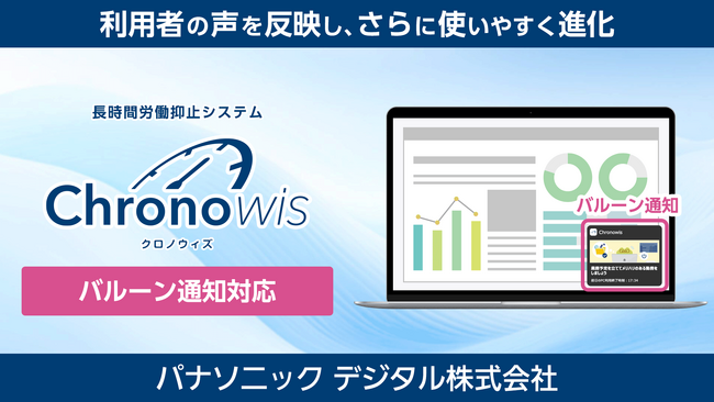 【Web会議の画面共有を止めない】長時間労働抑止システム「Chronowis」警告通知のバルーン表示に対応