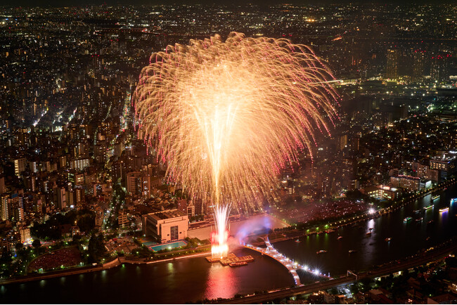 眼下に花火を見る634名様限定の特別営業「東京スカイツリー(R)の隅田川花火大会特別営業」