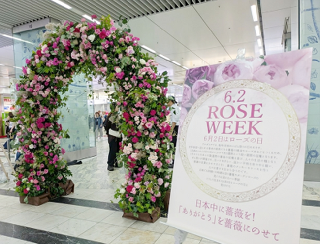 6月2日はローズの日 ～「バラ」と「ありがとう」であふれる博多駅～