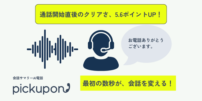 AI電話「pickupon」、通話開始直後の音声安定性が5.6ポイント向上｜顧客との会話開始をより自然でスムーズに